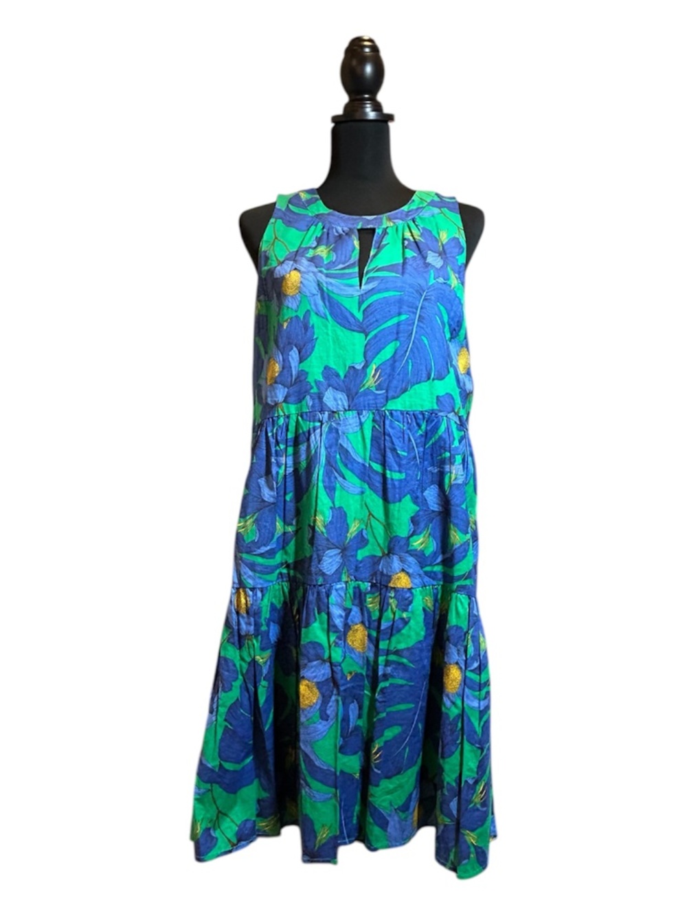 Tommy Hilfiger Gustavia Green and Blue Floral Sundress ~ Bold and Bright!